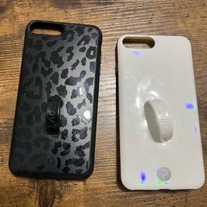 Black leopard and opal iPhone 8 Plus loopy cases